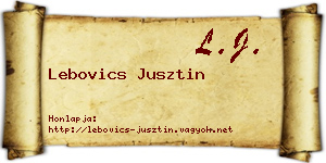 Lebovics Jusztin névjegykártya