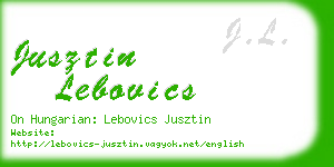 jusztin lebovics business card